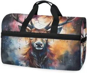Deer Elk 5 Travel Duffel Bag Luggage Sports Gym Bags With Shoes Compartment Large Capacity Lightweight Duffle Bag For Men Women