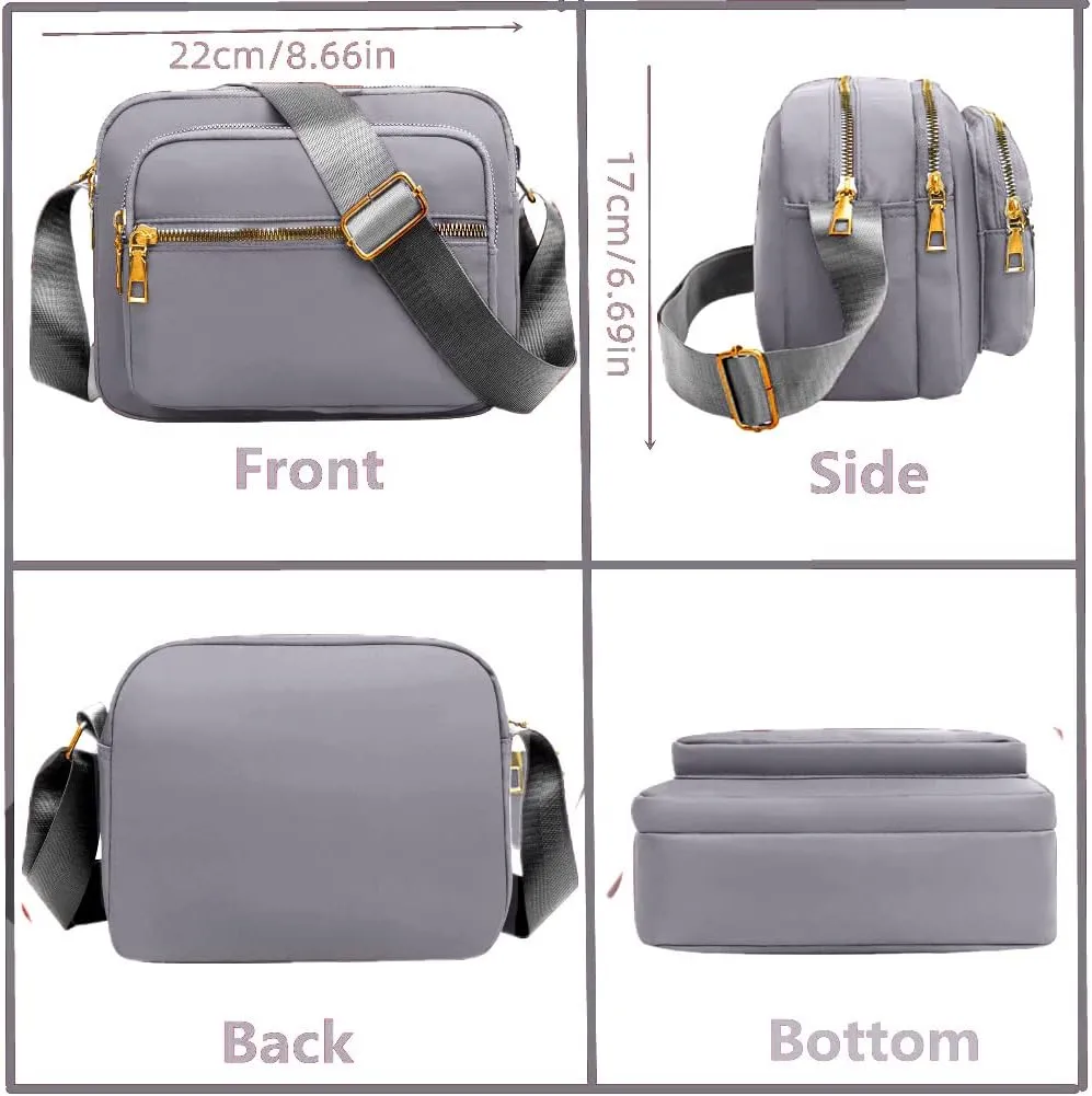 DIHKLCIO Nylon Crossbody Bags for Women Purses and Handbags Women's Casual Messenger Bag Waterproof Black Crossbody Purse