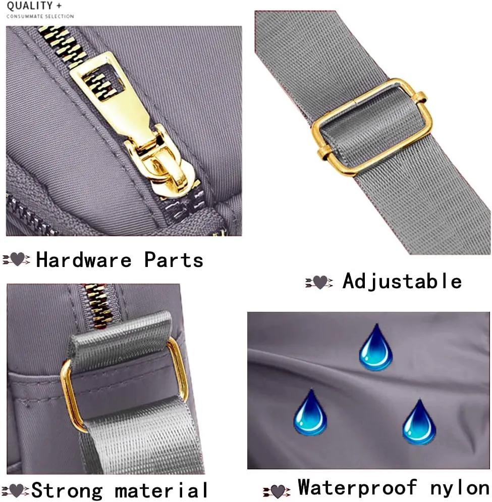 DIHKLCIO Nylon Crossbody Bags for Women Purses and Handbags Women's Casual Messenger Bag Waterproof Black Crossbody Purse