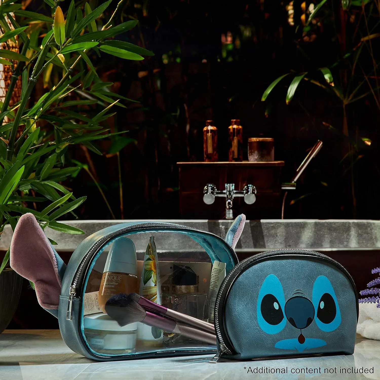 Disney Stitch Toiletry Bag for Women Teens Cute Travel Accessories Zipped Make Up Bag Cosmetics Storage Gifts for Her