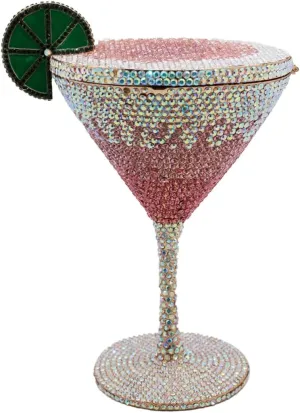 DJBM Women Twinkling Rhinestone Clutch Purse Chic Fancy Cocktail Cup Handbag with Chain for Evening Banquet