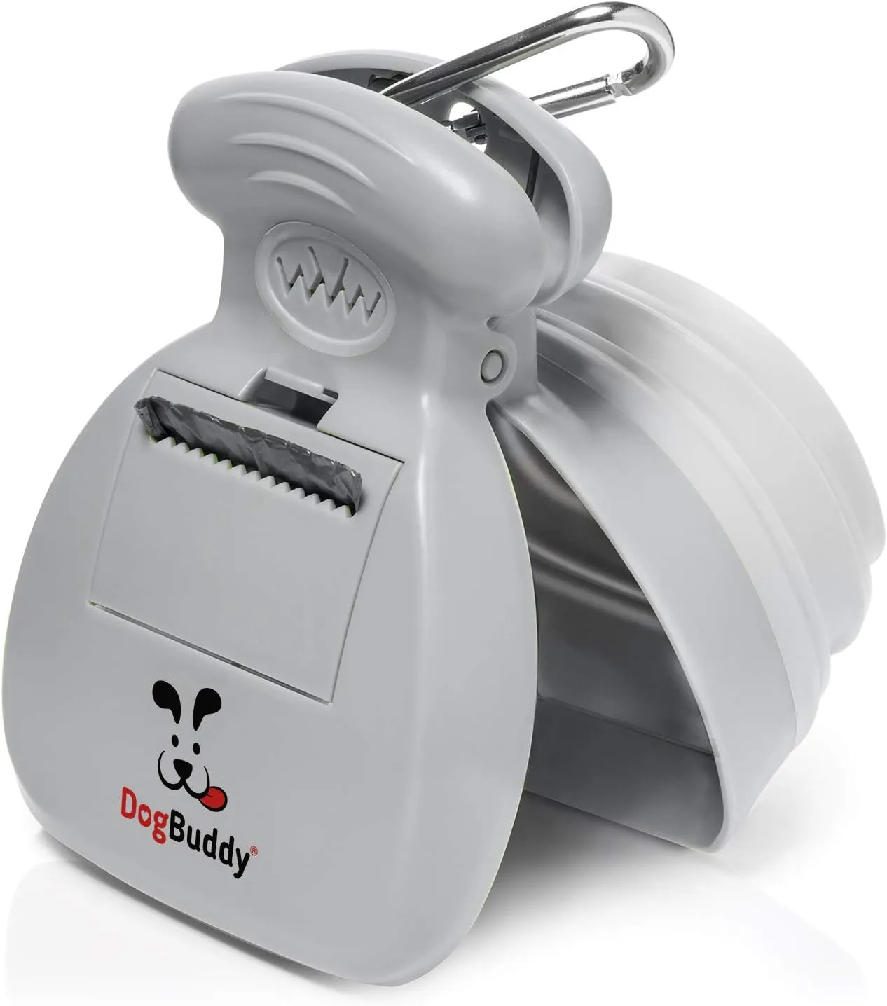 DogBuddy Pooper Scooper, Portable Dog Pooper Scooper, Poop Scooper for Small and Large Dogs, Pooper Scooper With Bag Attachment, Leash Clip and Dog Waste Bags Included (Medium, Mist)