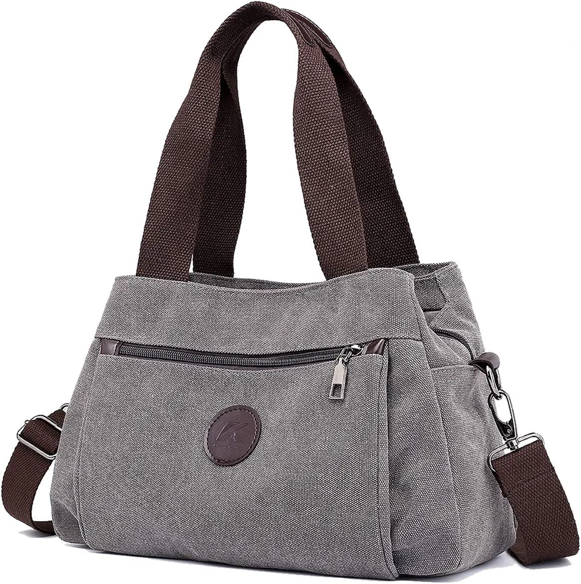 DOURR Hobo Handbags Canvas Crossbody Bags for Women, Multi Compartment Tote Purse Medium Satchel