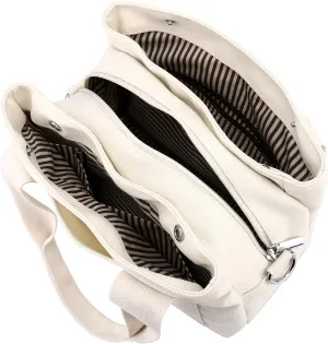 DOURR Multi Compartment Top-handle Handbags Canvas Crossbogy Bags for Women Small Totes Purse