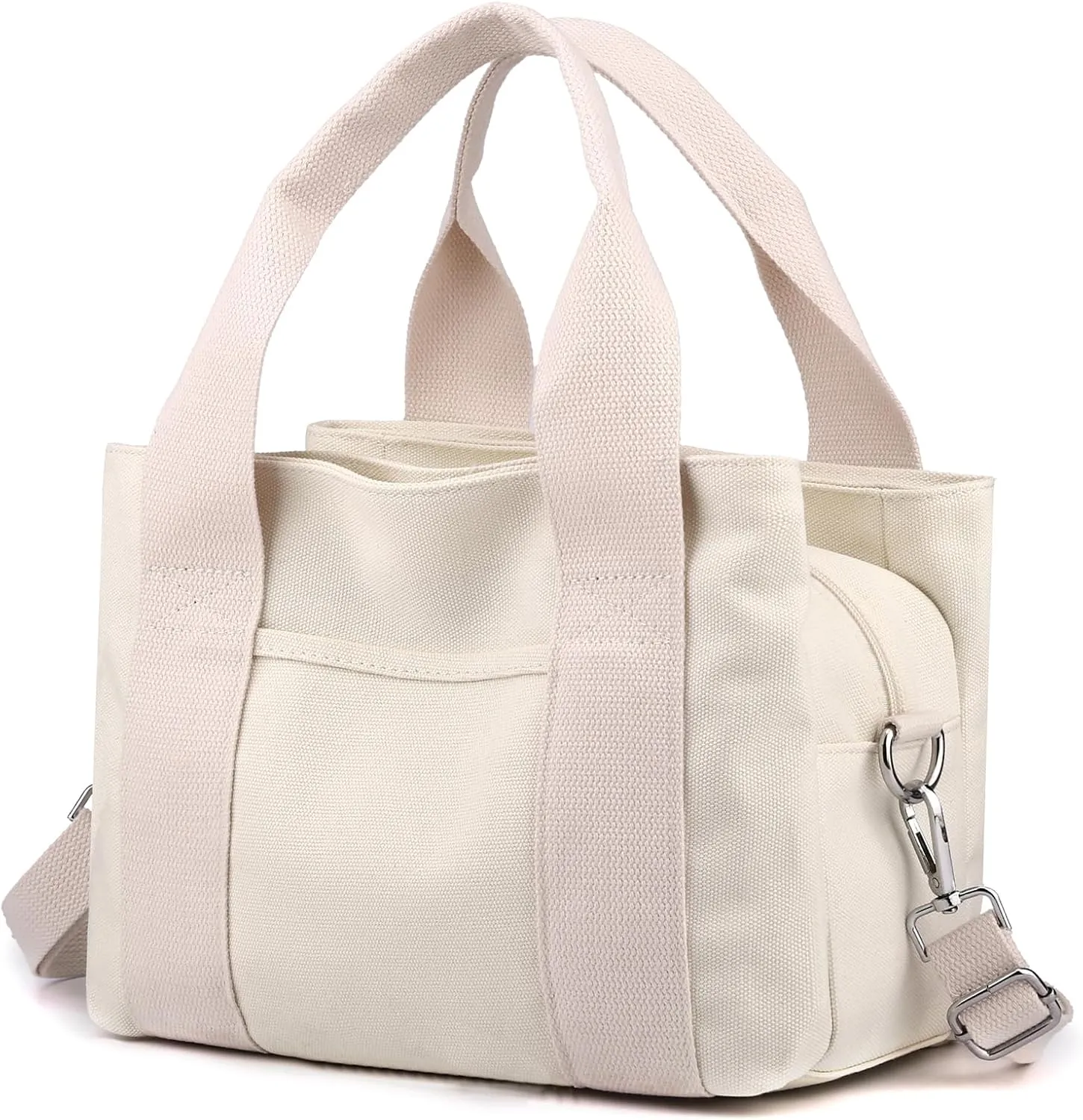 DOURR Multi Compartment Top-handle Handbags Canvas Crossbogy Bags for Women Small Totes Purse