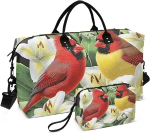 Duffel Bag for Traveling, Bird Floral Closeup Gym Bags with Multiple Interior Pockets for Women Men Toiletry Purse Included 20.5”x 1.9” x 13.8”