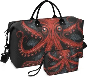 Duffel Bag for Traveling, Sea Monster Cute Gym Bags with Multiple Interior Pockets for Women Men Toiletry Purse Included 20.5”x 1.9” x 13.8”
