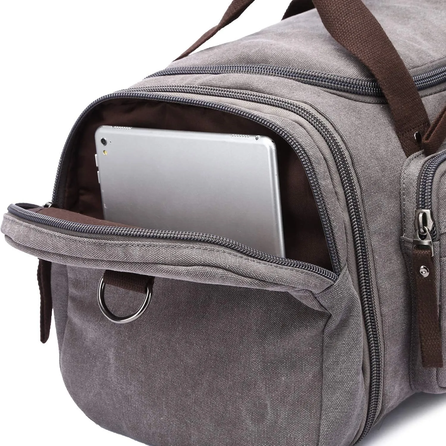 Duffle Bag for Travel Canvas Expandable Duffel Bag Weekend Bag Carry On Luggage Bag Travel Bags for Men Duffle Bags for Airplanes TELOSPORTS (GRAY)