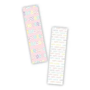 Eggs and Happy Easter Repeat Cookie Backer - Food Safe, Double Sided 2" x 7.5"