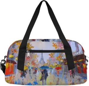Eiffel Tower, France Kids Duffle Bag for Boys Girls Overnight Travel Bag Kids Duffel Bags Ballet Weekender Bag for School Gym Sport Sleepover Carry On Bag