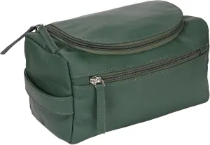 ELIZO Premium REAL Leather Toiletry Bag for Men Dopp Kitt Hanging Mens Toiletry Large TSA Toiletries Bag Shaving Grooming Bag Organizer Espresso