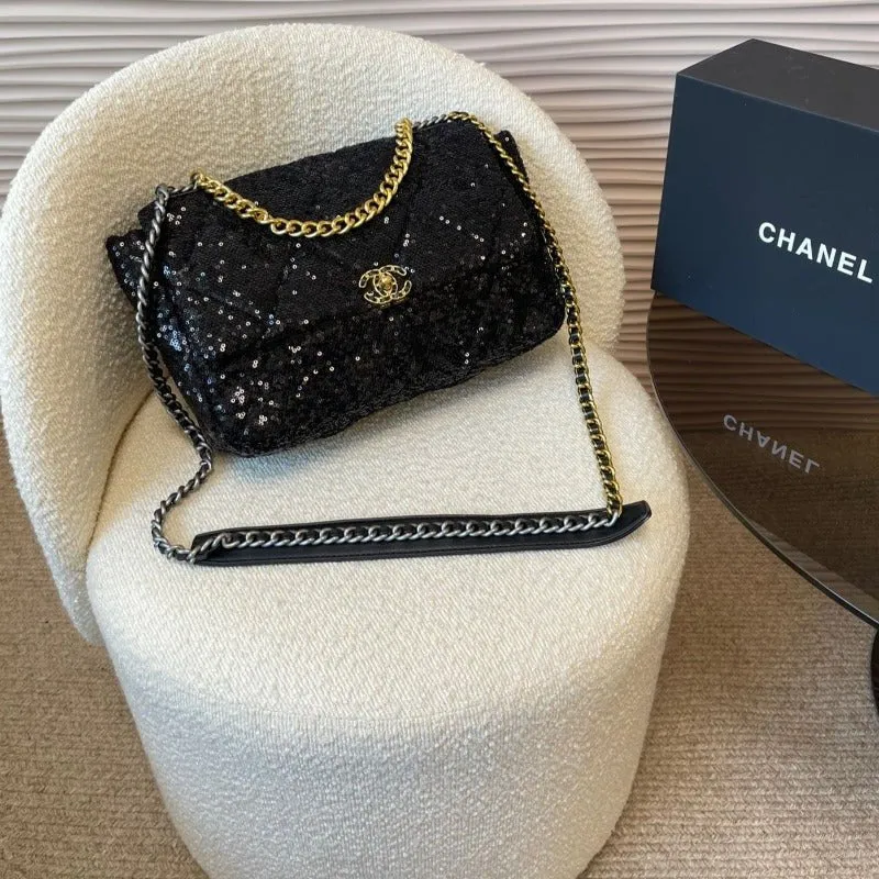 ESMEE - Quilted Sequins Black CC 19 Bag Black