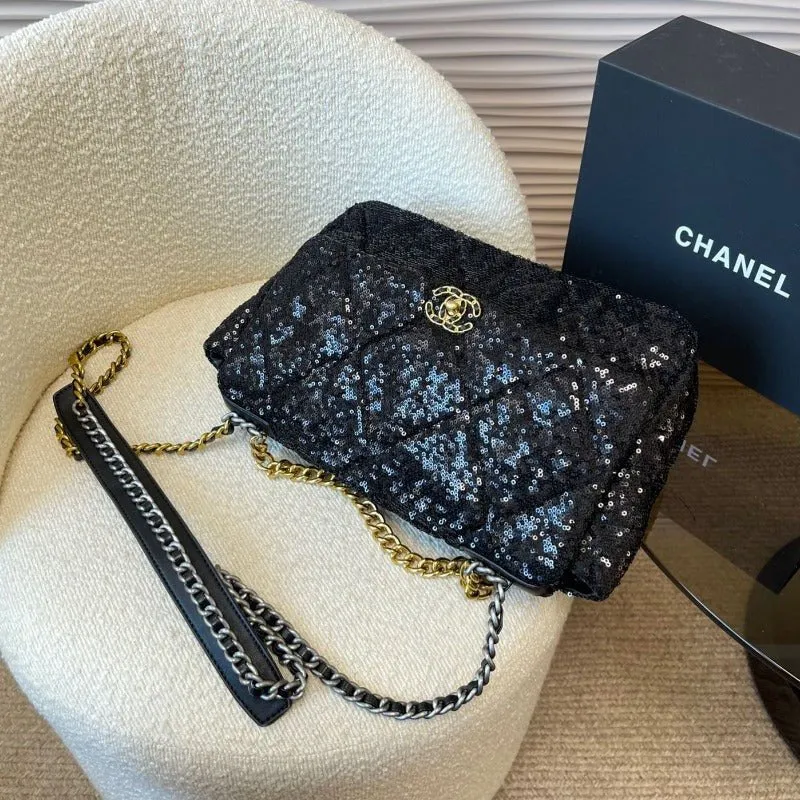 ESMEE - Quilted Sequins Black CC 19 Bag Black
