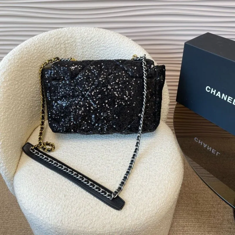 ESMEE - Quilted Sequins Black CC 19 Bag Black