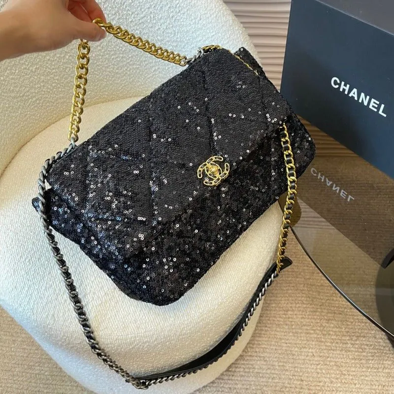 ESMEE - Quilted Sequins Black CC 19 Bag Black
