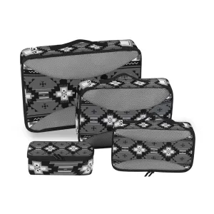 Ethnic Native Southwest American, Tribal Indian Aztec Textiles 4 Set Packing Cubes, Travel Packing Organizers, 600D Oxford Cloth Toiletry Storage Bag, Luggage Mesh Bags for Accessories