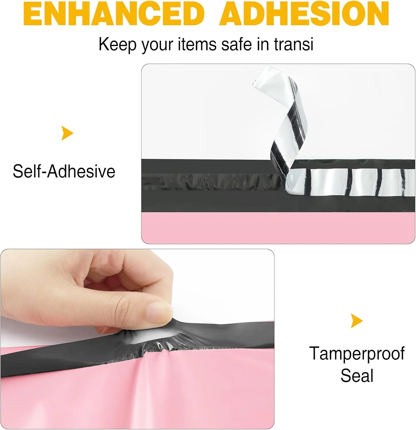 Famagic Poly Mailers, 100pc 14.5x19 Inch Shipping Bags, Large Chic Packaging Bags for Small Business, Tearproof Mailing Envelopes for Clothing Supplies, Boutique, Self Seal Mailers Bags Light Pink