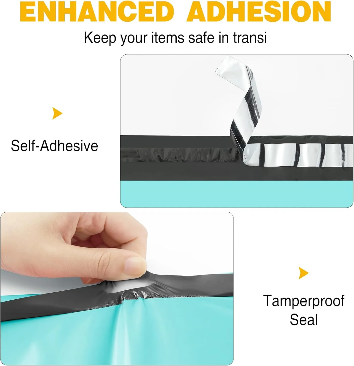 Famagic Poly Mailers, 200pc 12x15.5 Inch Shipping Bags, Chic Opaque Packaging Bags for Small Business, Tearproof and Waterproof Mailing Envelopes for Clothing Supplies, Self Seal Mailers Bags Teal