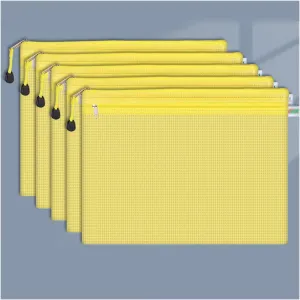 File Organizer A4 A5 B5 D File Bag Mesh Bag Zipper Bag PVC Transparent File Bag Student Information Bag for Teacher Civil Servant Office Worker File Folders (Color : 5pcs-D-Pink) (5pcs a4)