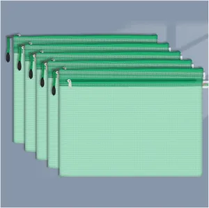 File Organizer A4 A5 B5 D File Bag Mesh Bag Zipper Bag PVC Transparent File Bag Student Information Bag for Teacher Civil Servant Office Worker File Folders (Color : 5pcs-D-Pink) (5pcs a5)