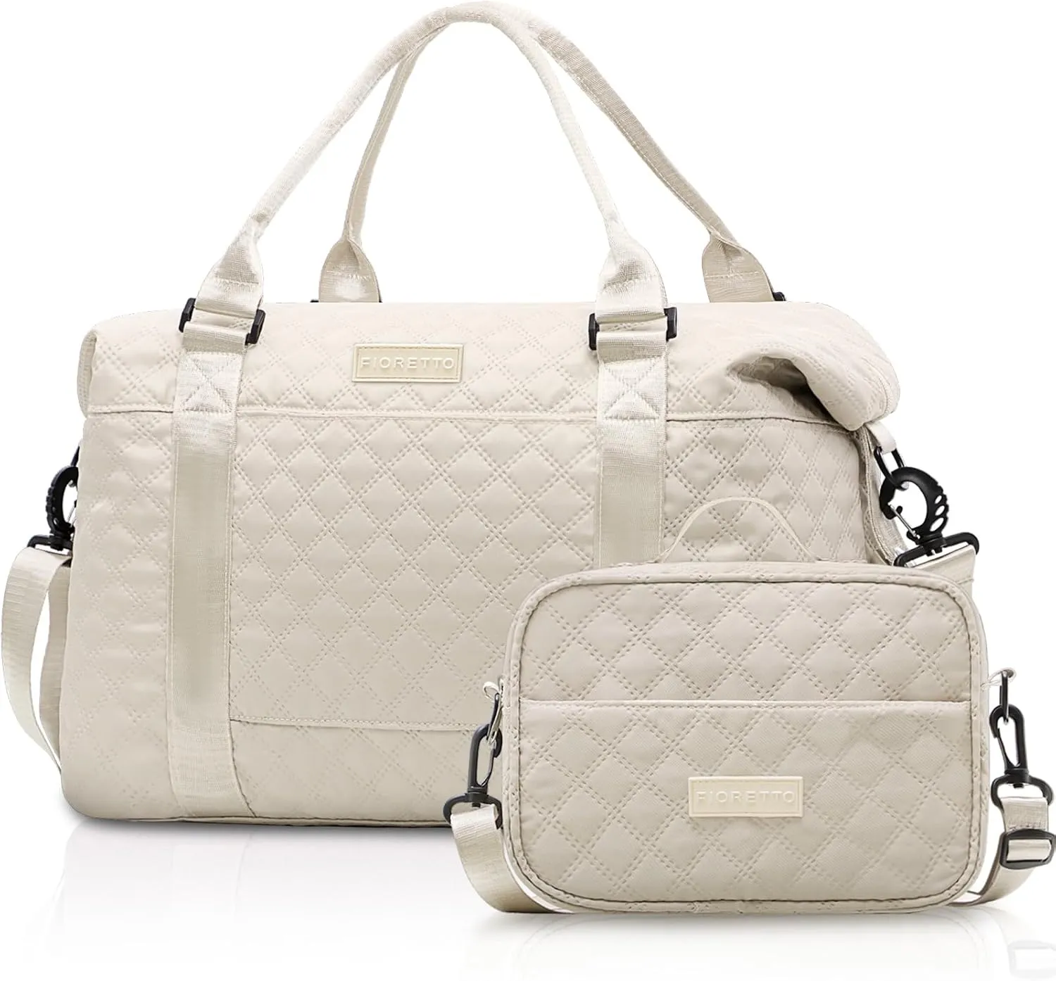 FIORETTO Women's Gym Duffle Bag with Shoes Compartment, 37L Capacity, Ideal for Travel, Gym, Sports, Duffel, Weekender