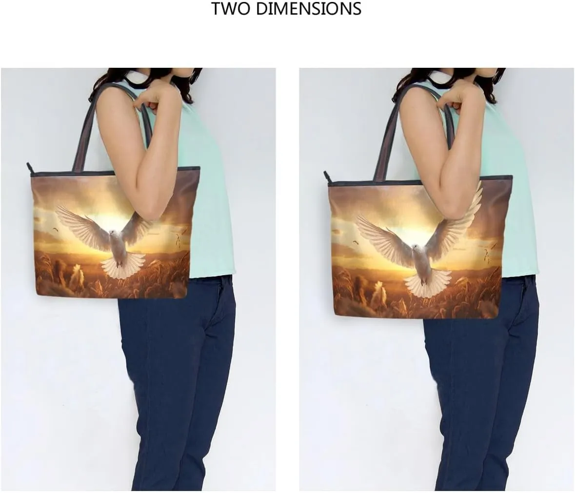 Flying Bird Shoulder Bags Large Handle Ladies Handbag