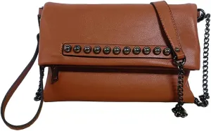 Fold-Over Women Clutch Purse Beaded PU Leather Chain Crossbody Bag Female Envelope Evening Bags
