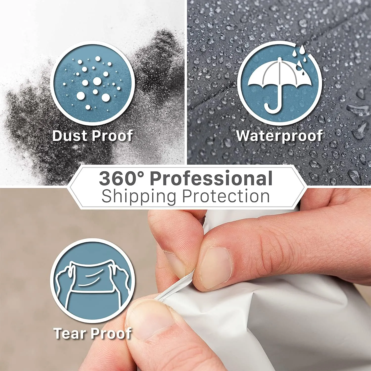 Fosmon 14.5x19 (50 Pack) Large Poly Mailers, Self-Seal Tear-Proof Waterproof Strong Adhesive Shipping Envelopes Bags for Clothing, Business Suppliers