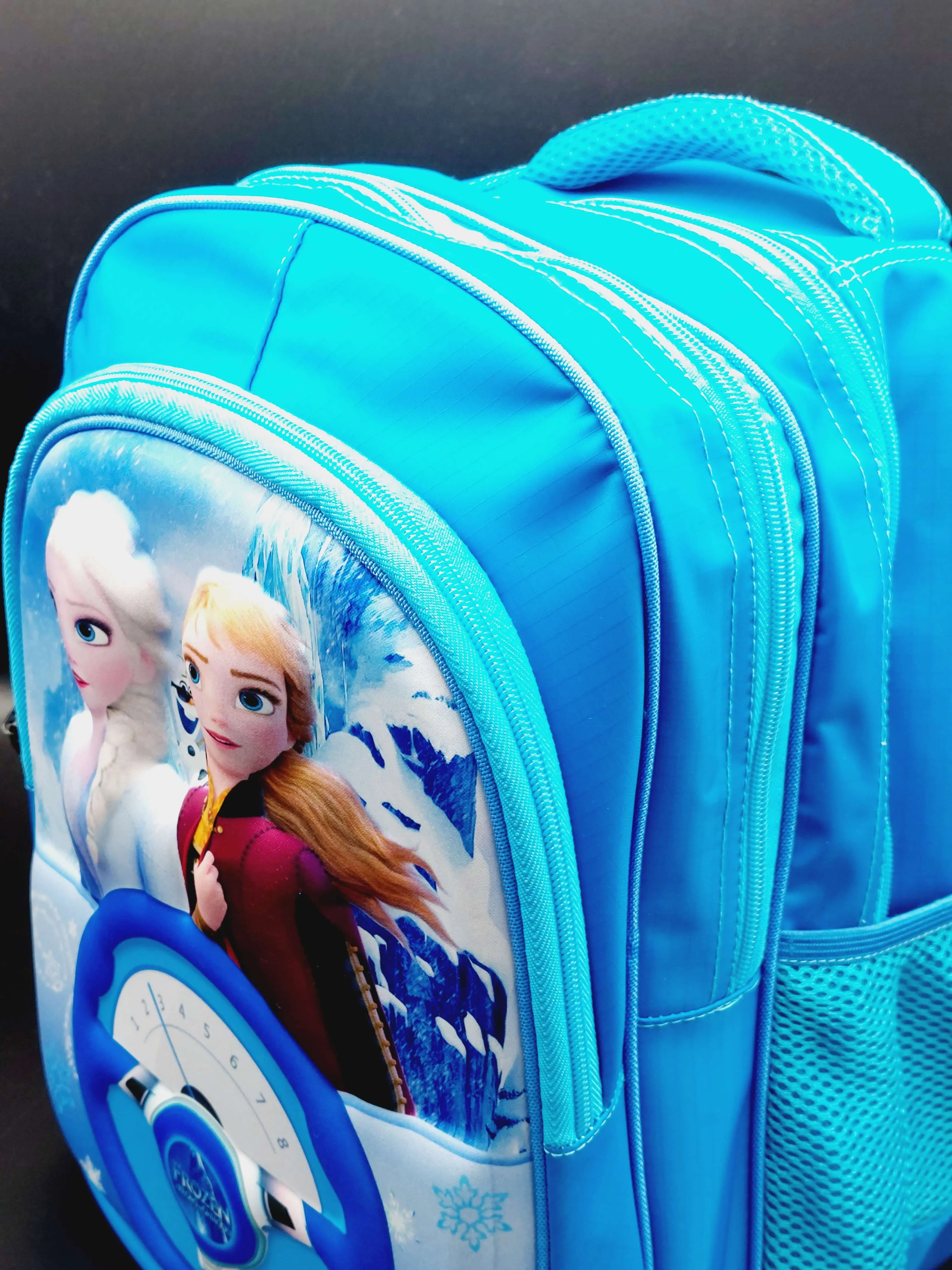 Frozen Themed Stylish Blue School Backpack For Girls - Best Quality Waterproof School bag For Kids
