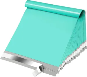 Fuxury 10x13 200 Pcs Teal Poly Mailers Shipping Envelopes, Self-Sealing Envelopes, Boutique Custom Bags, Enhanced Durability Multipurpose Envelope, Keep Items Safe & Protected