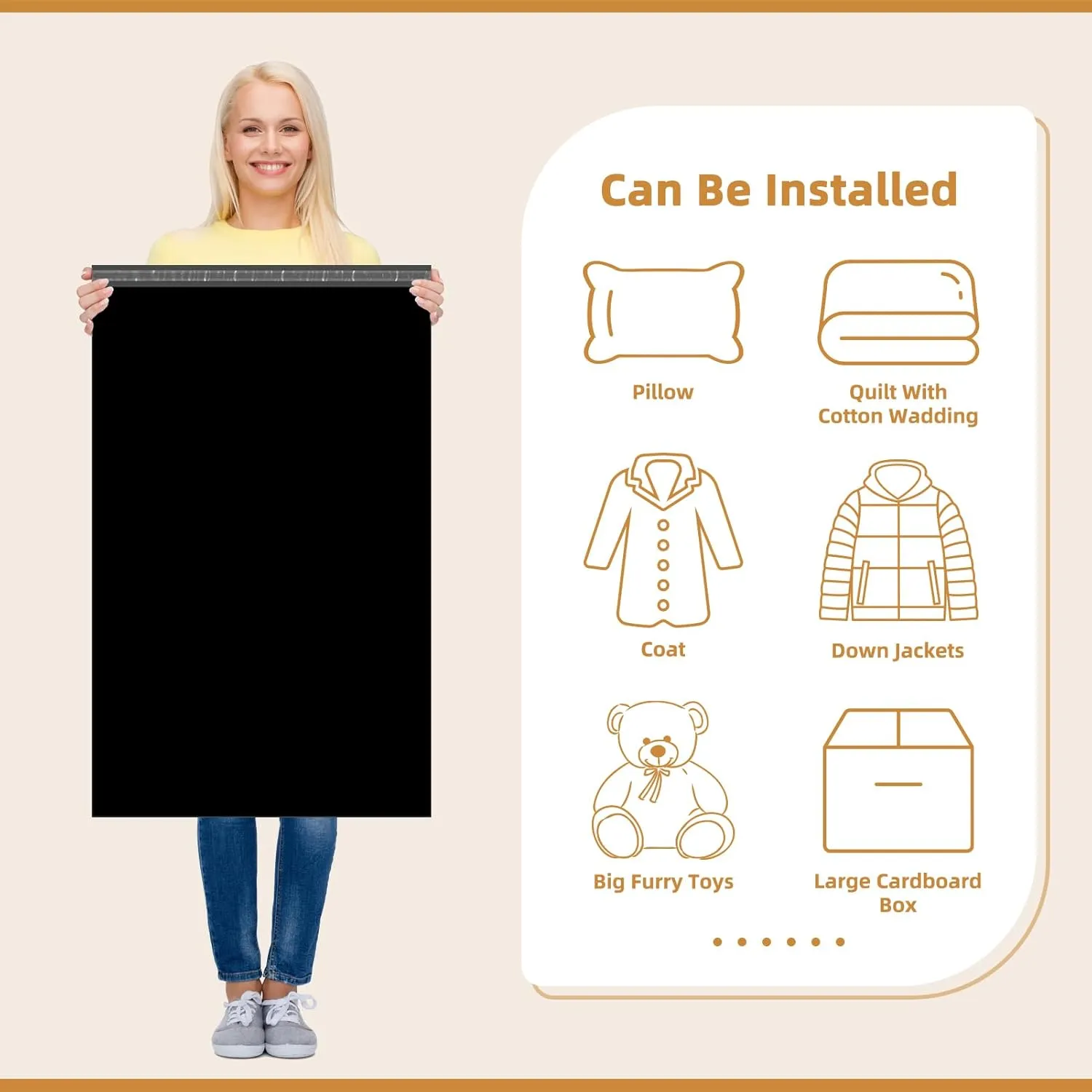 Fuxury Extra Large Poly Mailers 24x36" 50 Pcs, 2.5mil Bulk Shipping Bags for Clothing,Strong Adhesive Shipping Envelopes for Small Business Supplier,XL Poly Mailing Envelopes Black