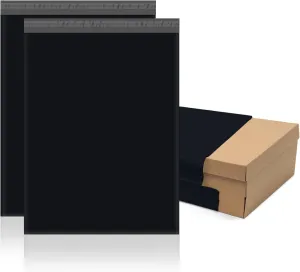 Fuxury Large Poly Mailers 17.7X22" 25 Pcs, XL Bulk Shipping Bags for Clothing, Strong Adhesive Shipping Envelopes for Small Business Suppliers,Waterproof Mailers Poly Bags Mailing Envelopes Black #10