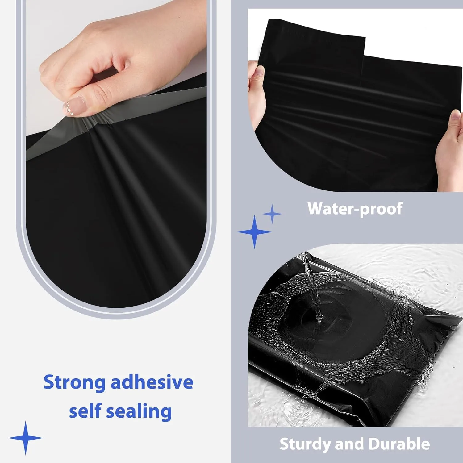 Fuxury Large Poly Mailers 17.7X22" 25 Pcs, XL Bulk Shipping Bags for Clothing, Strong Adhesive Shipping Envelopes for Small Business Suppliers,Waterproof Mailers Poly Bags Mailing Envelopes Black #10