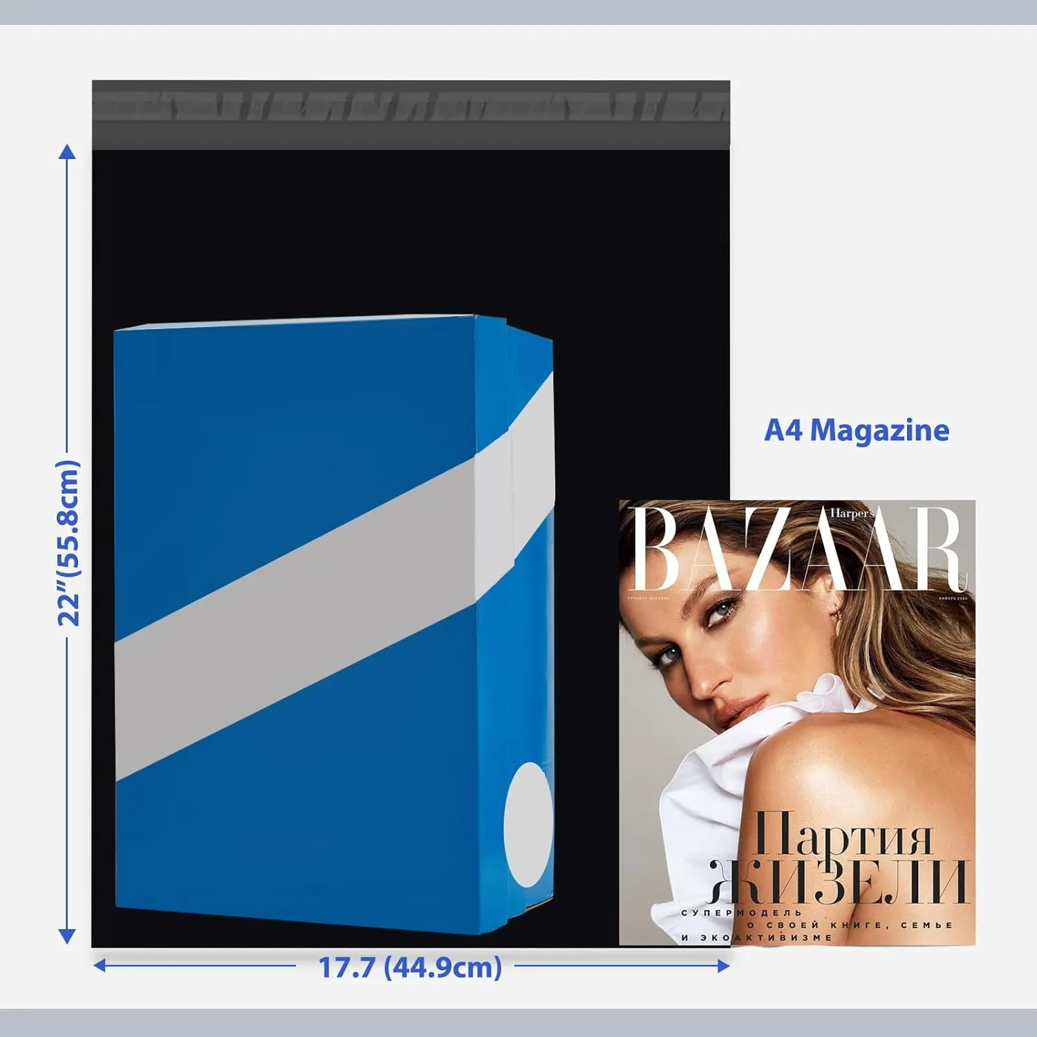 Fuxury Large Poly Mailers 17.7X22" 25 Pcs, XL Bulk Shipping Bags for Clothing, Strong Adhesive Shipping Envelopes for Small Business Suppliers,Waterproof Mailers Poly Bags Mailing Envelopes Black #10