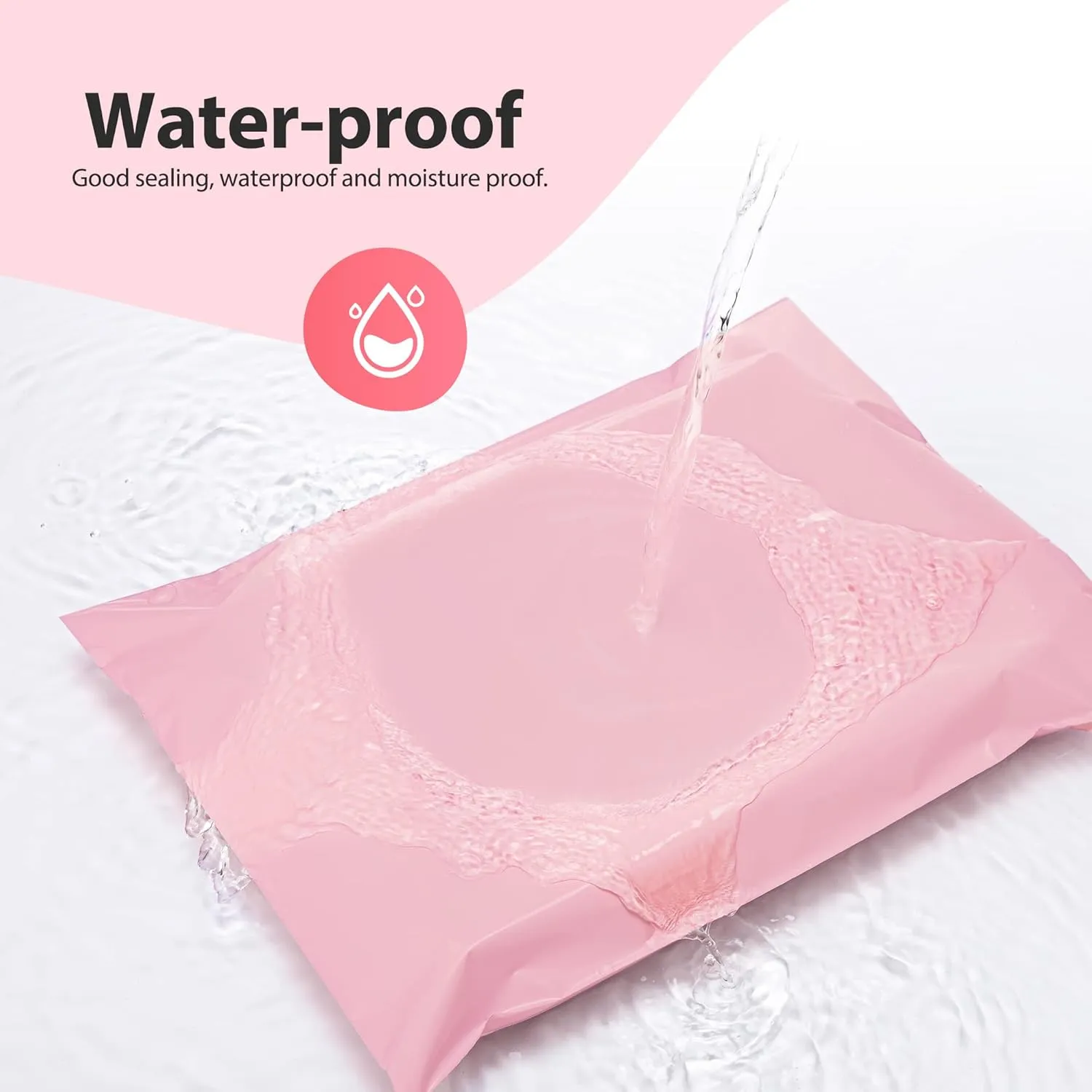 Fuxury Poly Mailers 12x15.5Inch 50 Pcs, Waterproof Shipping Bags for Clothing, Strong Adhesive Shipping Envelopes for Small Business, Self Seal Mailers Poly Bags Mailing Envelopes Light Pink