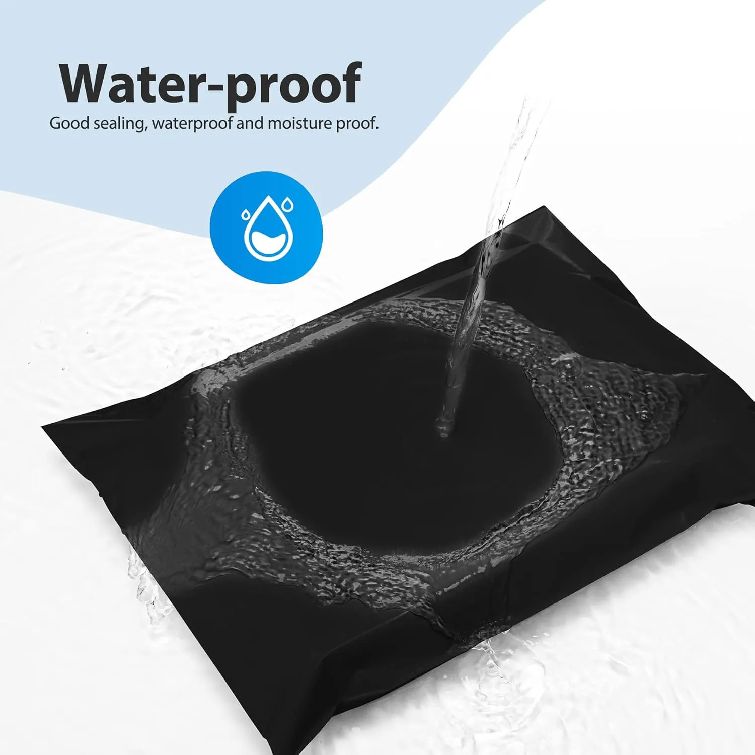 Fuxury Poly Mailers 14.5x19 Inch 50 Pcs, Waterproof Shipping Bags for Clothing, Strong Adhensive Shipping Envelopes for Small Business Suppliers, Self Seal Mailers Poly Bags Mailing Envelopes Black