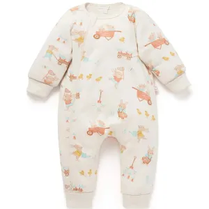 Garden Bunnies Padded Sleeve Onesie