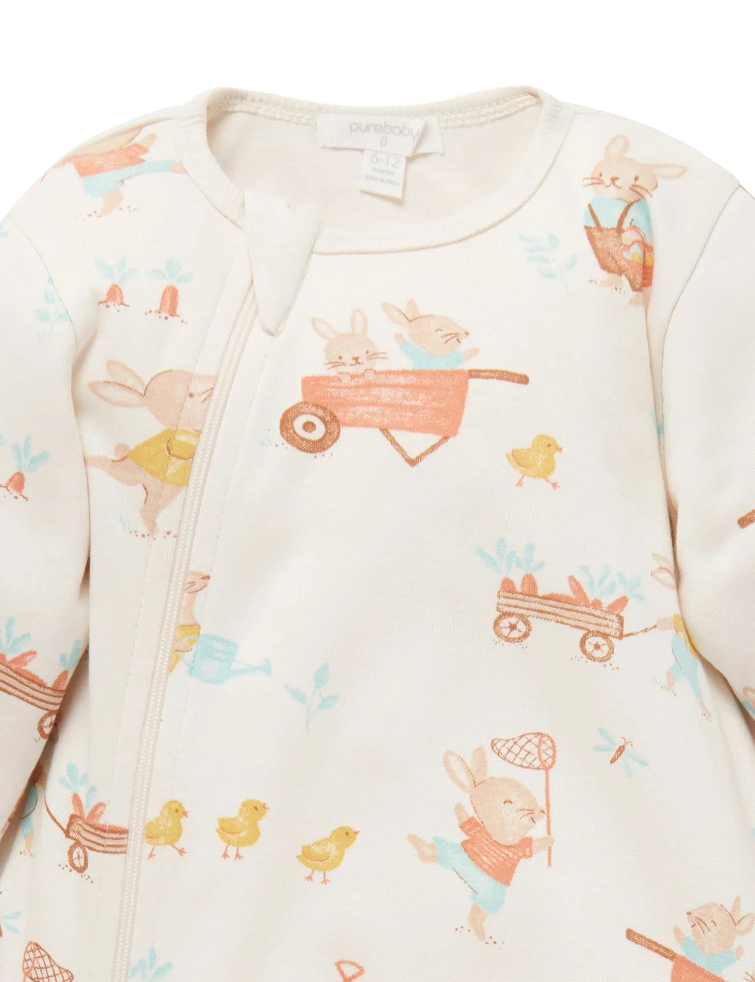 Garden Bunnies Padded Sleeve Onesie