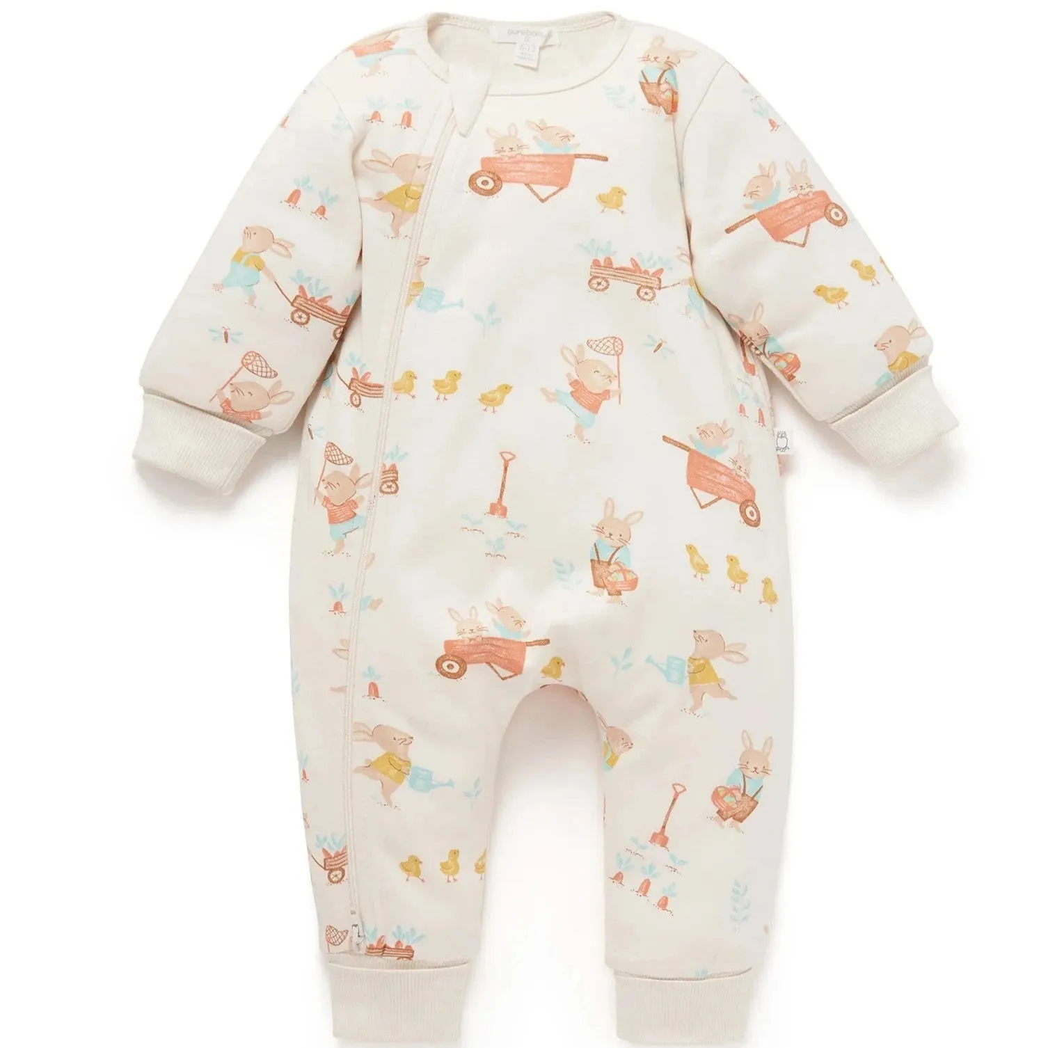 Garden Bunnies Padded Sleeve Onesie