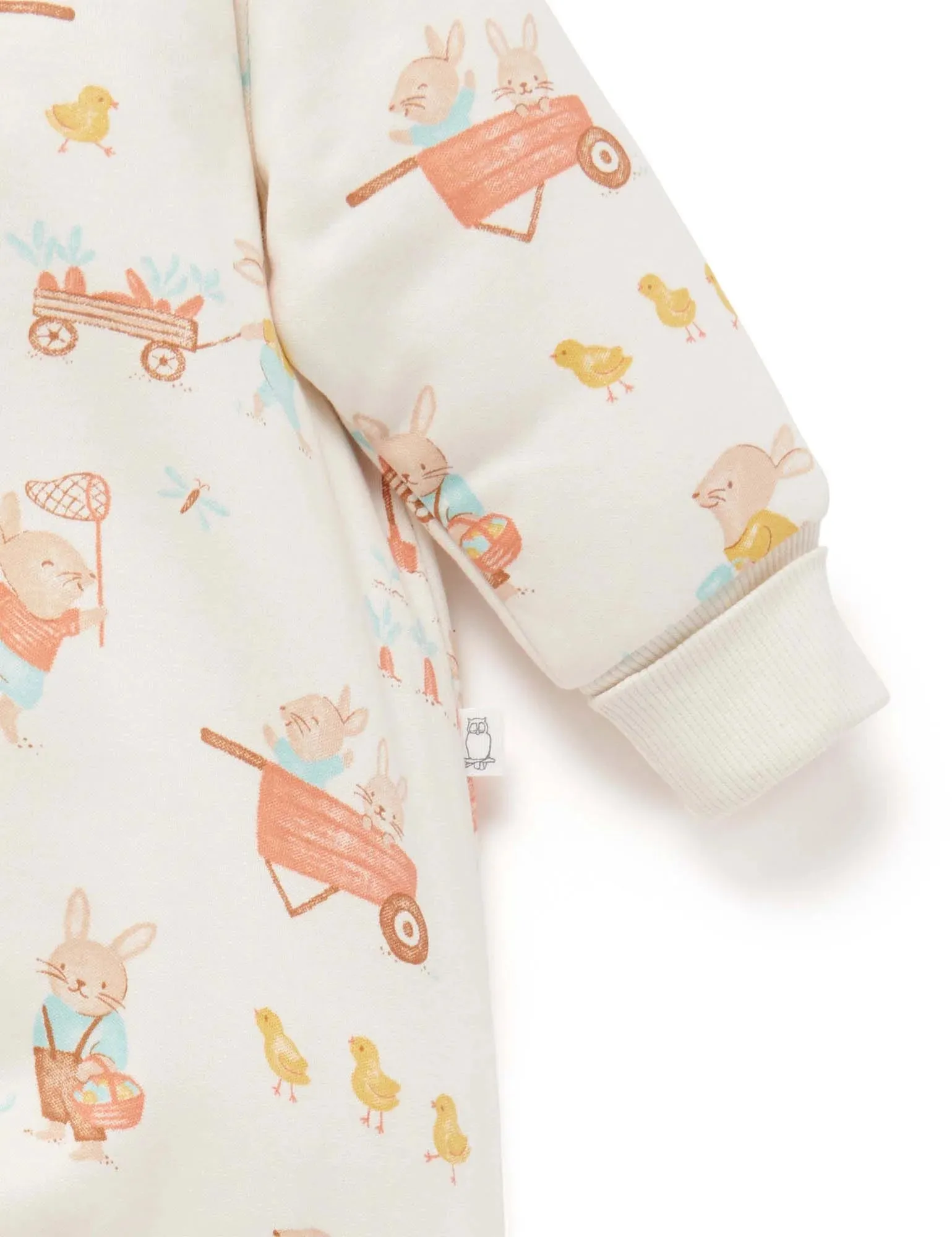 Garden Bunnies Padded Sleeve Onesie