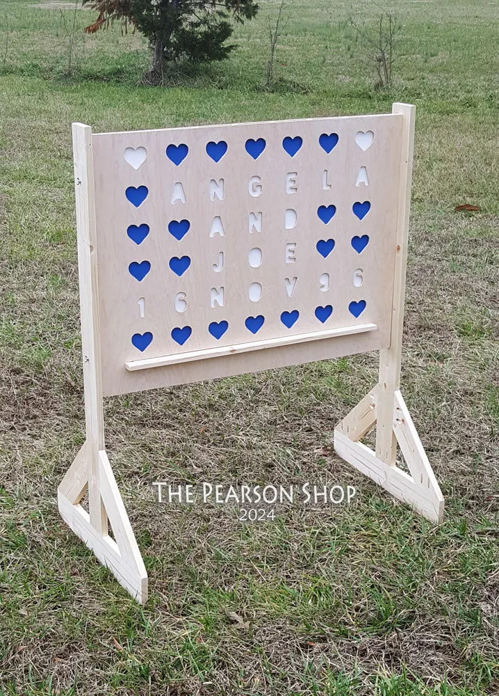 Giant Connect 4 Personalized Hearts Game