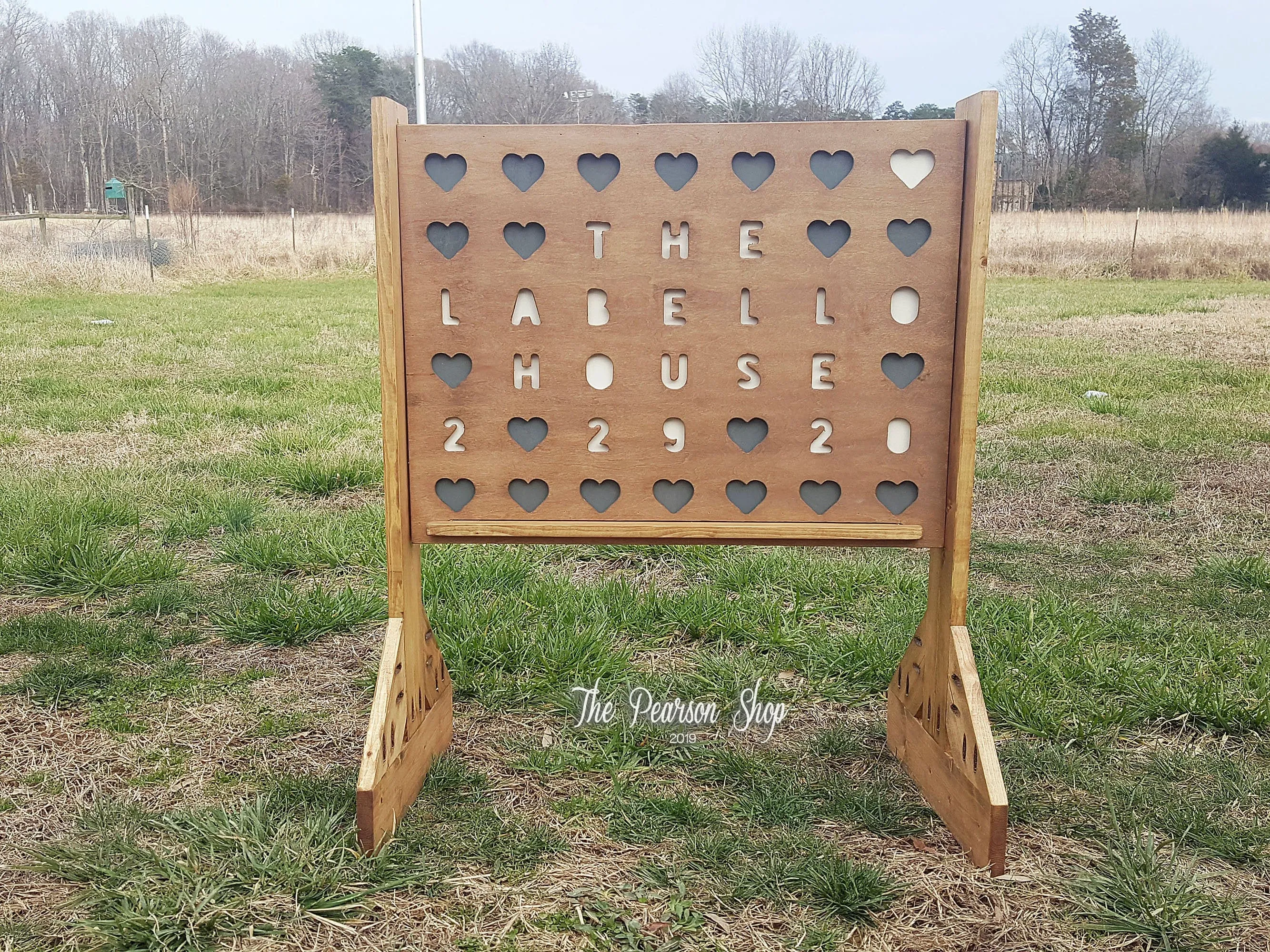 Giant Connect 4 Personalized Hearts Game