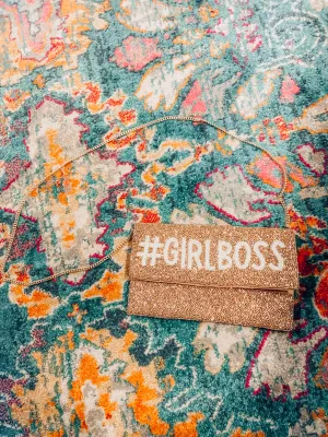 Girl Boss Gold Beaded Clutch