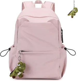Girls Backpack, School Backpack for Teens Lightweight Kids School Bags College Bookbag with Furry Doll, Pink