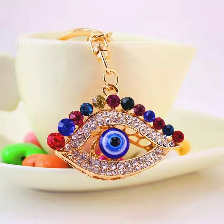 Glam Devil Eye Crystal Keychain