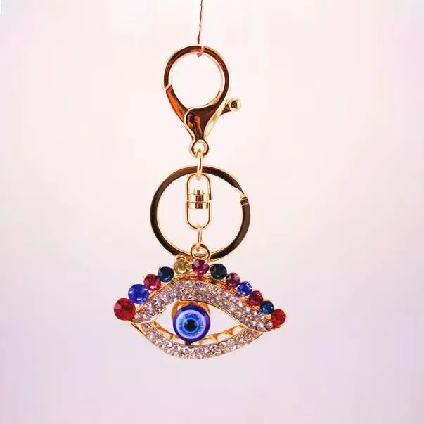 Glam Devil Eye Crystal Keychain