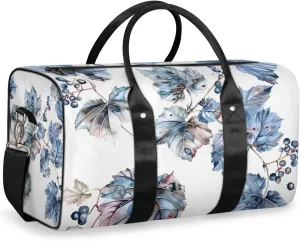 Grapes Fruit Travel Duffle Bag for Women Men Gym Duffel Foldable Bag Waterproof Weekender Grape Leaves Duffle Tote