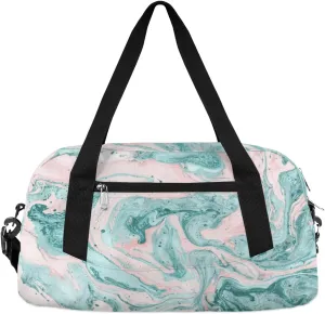 Green Liquid Pattern Kids Duffle Bag for Boys Girls Overnight Travel Bag Kids Duffel Bags Ballet Weekender Bag for School Gym Sport Sleepover Carry On Bag