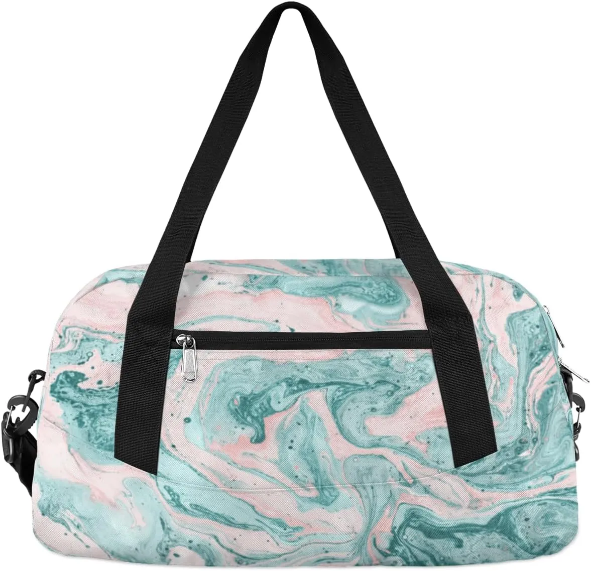 Green Liquid Pattern Kids Duffle Bag for Boys Girls Overnight Travel Bag Kids Duffel Bags Ballet Weekender Bag for School Gym Sport Sleepover Carry On Bag