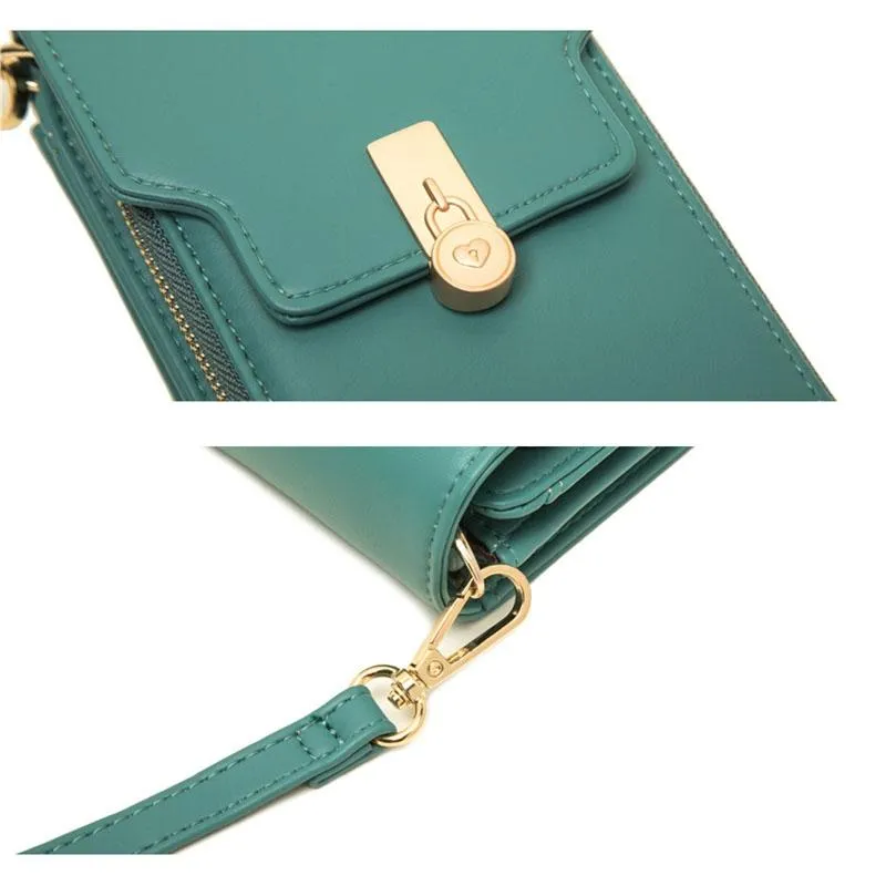 Green Multi Compartment Shoulder Bag Large Capacity